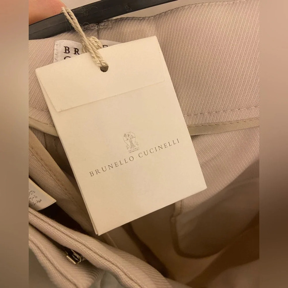 NWT Brunello Cucinelli Pleated Virgin Wool Trousers Latte Size 12 - Picture 4 of 11
